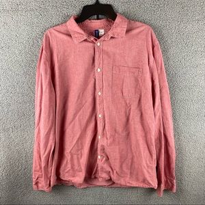 Mens Divided (by H&M) Salmon Long Sleeve Button Down Shirt Size X-Large